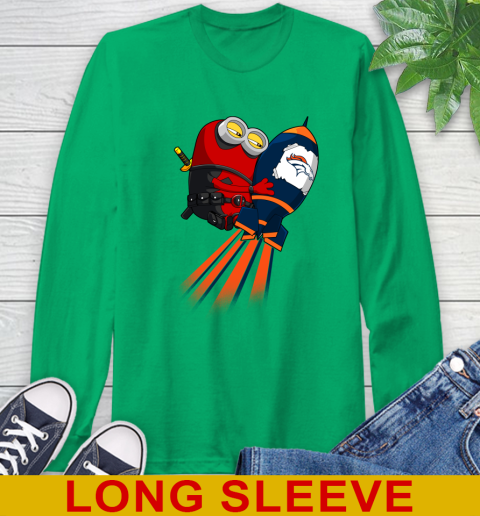 NFL Football Denver Broncos Deadpool Minion Marvel Shirt Long Sleeve T-Shirt 8