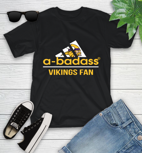 NFL A Badass Minnesota Vikings Fan Adidas Football Sports Youth T-Shirt