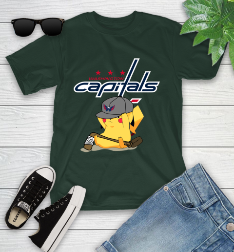 NHL Pikachu Hockey Sports Washington Capitals Youth T-Shirt 5