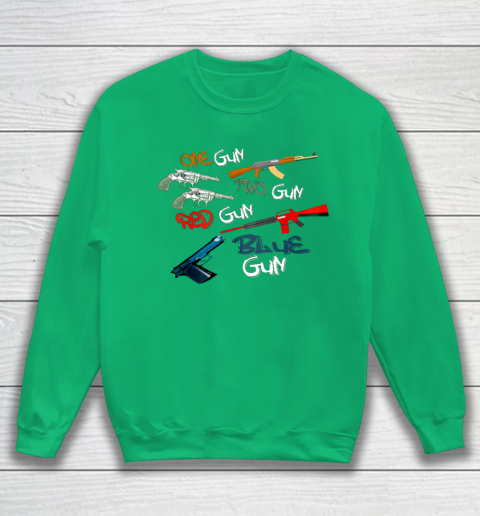 One Gun Two Gun Red Gun Blue Gun Funny Sweatshirt 5