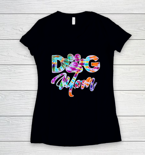 Dog Mom Shirt Tie Dye Dog Mom Apparel For Women Dog Lover Gifts Paw Women s V Neck T Shirt Tee For Sports