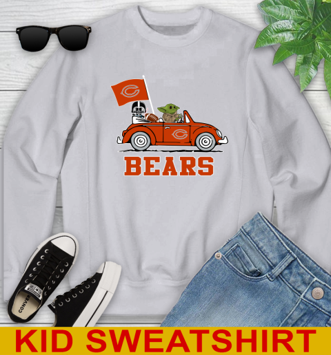 NFL Football Chicago Bears Darth Vader Baby Yoda Driving Star Wars Shirt Youth Sweatshirt 5 NFL Football Chicago Bears Darth Vader Baby Yoda Driving Star Wars Shirt Youth Sweatshirt - Image 5