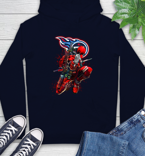 NFL Deadpool Marvel Comics Sports Football Tennessee Titans Hoodie 4