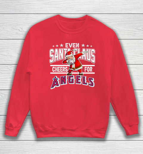 Los Angeles Angels Even Santa Claus Cheers For Christmas MLB Sweatshirt 7
