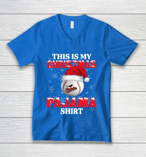 Baltimore Orioles This Is My Christmas Pajama Shirt MLB V-Neck T-Shirt 5