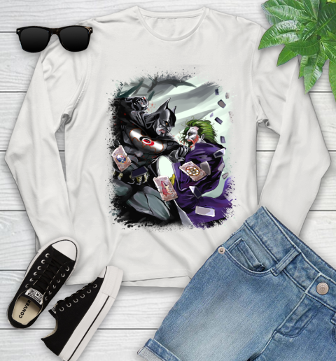 Carolina Hurricanes NHL Hockey Batman Fighting Joker DC Comics Youth Long Sleeve 12