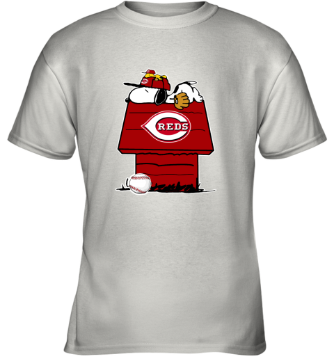 Cincinati Reds Snoopy And Woodstock Resting Together MLB Youth T-Shirt