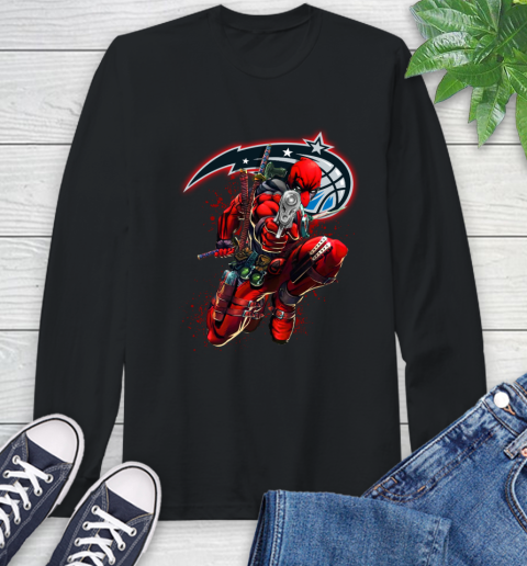 NBA Deadpool Marvel Comics Sports Basketball Orlando Magic Long Sleeve T-Shirt 2