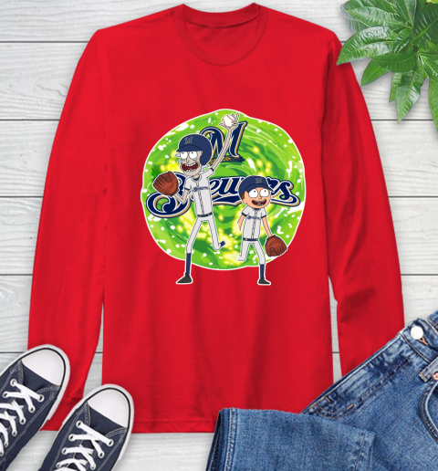 MLB Milwaukee Brewers Rick And Morty Baseball Sports Long Sleeve T-Shirt 10