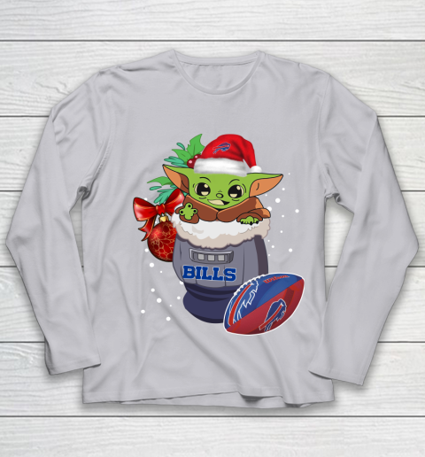 Buffalo Bills Christmas Baby Yoda Star Wars Funny Happy NFL Youth Long Sleeve 5