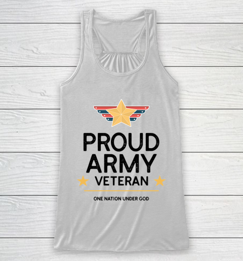 Veteran Shirt PROUD ARMY VETERAN One Nation under God Racerback Tank