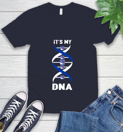 New York Rangers NHL Hockey It's My DNA Sports V-Neck T-Shirt 2