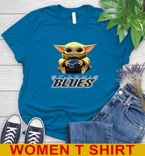 NHL Hockey St.Louis Blues Star Wars Baby Yoda Shirt 95
