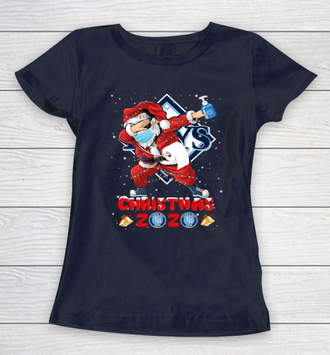 Tampa Bay Rays Funny Santa Claus Dabbing Christmas 2020 MLB Women's T-Shirt 2