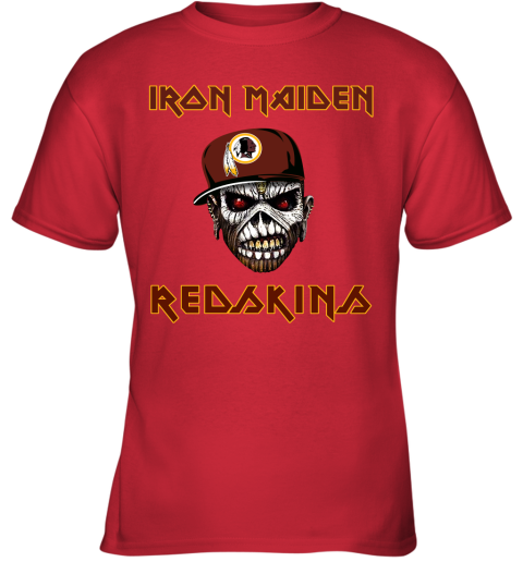 NFL Washington Redskins Iron Maiden Rock Band Music Football Sports pBXQm2lU2UO youth t shirt 26 95 151514 front red