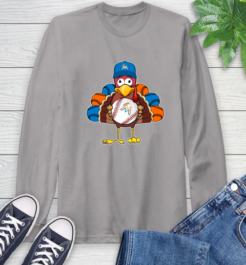 Miami Marlins Turkey thanksgiving Long Sleeve T-Shirt 6