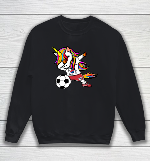 Dabbing Unicorn South Korea Football Korean Flag Soccer Sweatshirt