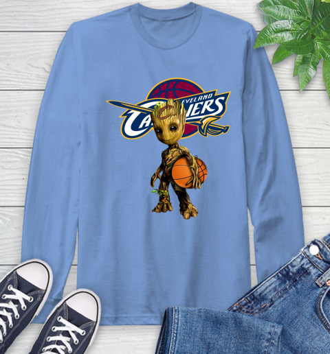 Cleveland Cavaliers NBA Basketball Groot Marvel Guardians Of The Galaxy Long Sleeve T-Shirt 11
