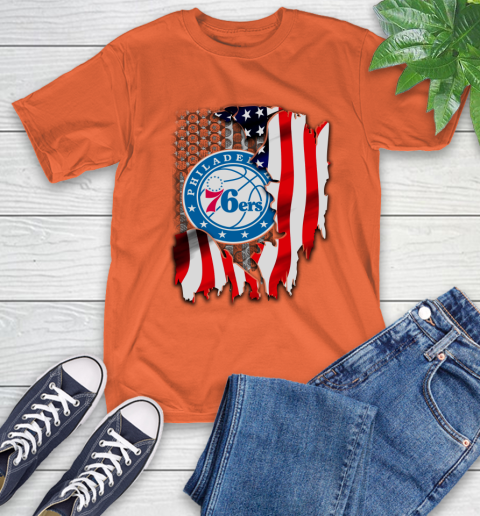 Philadelphia 76ers NBA Basketball American Flag T-Shirt 4