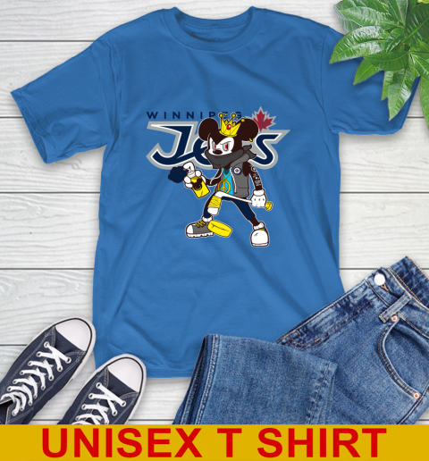 Winnipeg Jets NHL Hockey Mickey Peace Sign Sports T-Shirt 9