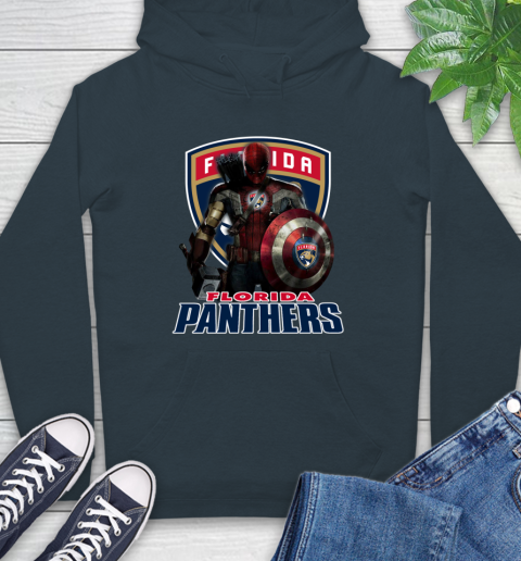 NHL Captain America Thor Spider Man Hawkeye Avengers Endgame Hockey Florida Panthers Hoodie 7
