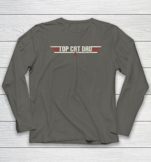 Top Cat Dad Funny 80's Cat Father Father's Day Long Sleeve T-Shirt 4