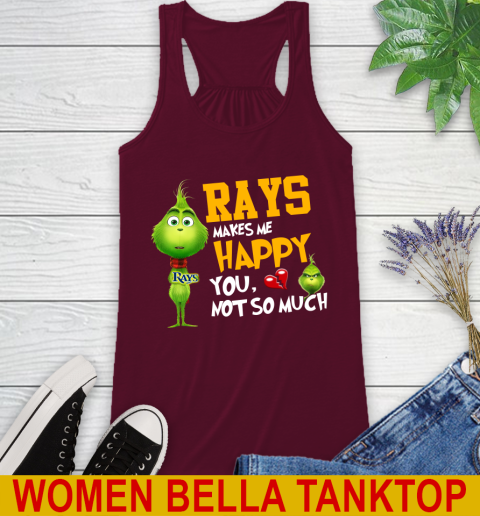 MLB Tampa Bay Rays Makes Me Happy You Not So Much Grinch Baseball Sports Racerback Tank 2