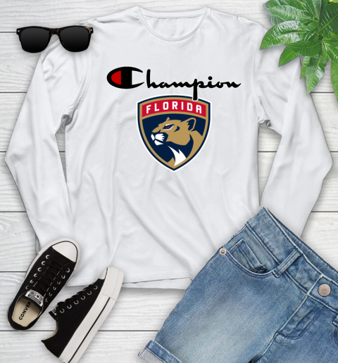 NHL Hockey Florida Panthers Champion Shirt Youth Long Sleeve