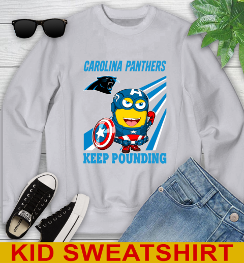 NFL Football Carolina Panthers Captain America Marvel Avengers Minion Shirt Youth Sweatshirt 3