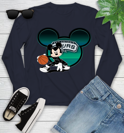 NBA San Antonio Spurs Mickey Mouse Disney Basketball Youth Long Sleeve 3