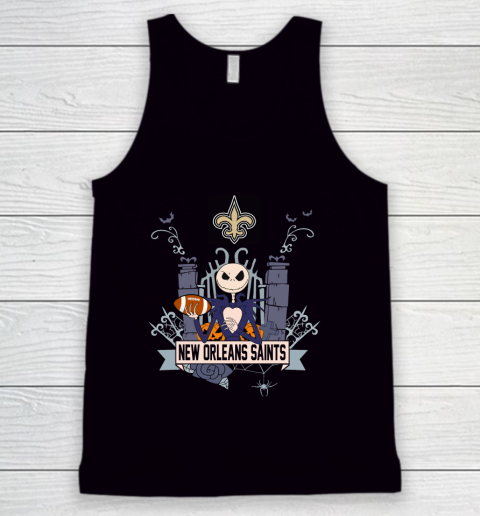 NFL New Orleans Saints Football Jack Skellington Halloween Tank Top