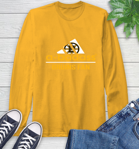 NHL A Badass Boston Bruins Fan Adidas Hockey Sports Long Sleeve T-Shirt 2