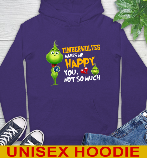 NBA Minnesota Timberwolves Makes Me Happy You Not So Much Grinch Basketball Sports Hoodie 5