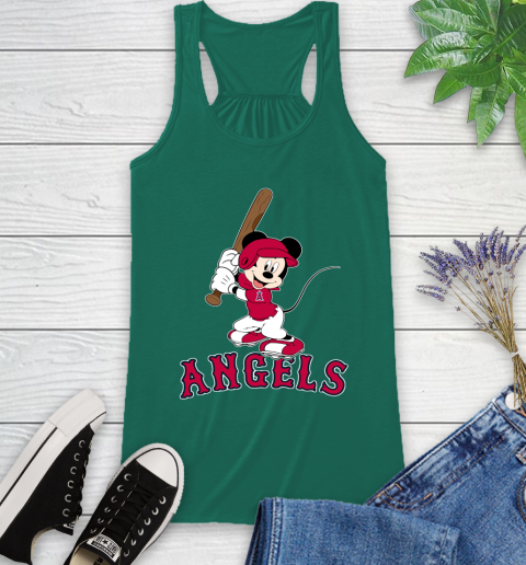 MLB Baseball Los Angeles Angels Cheerful Mickey Mouse Shirt Racerback Tank 7