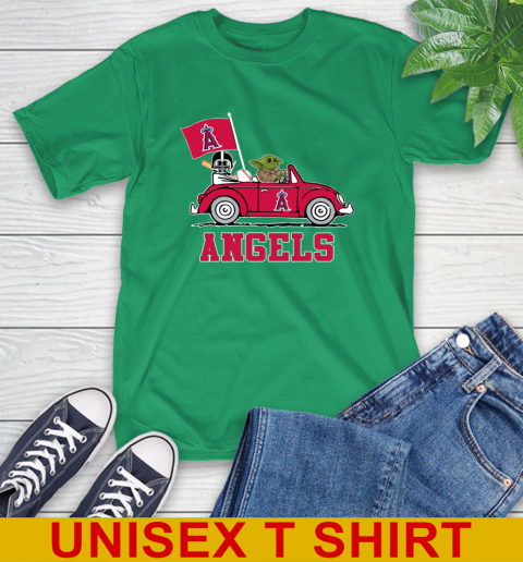 MLB Baseball Los Angeles Angels Darth Vader Baby Yoda Driving Star Wars Shirt T-Shirt 7