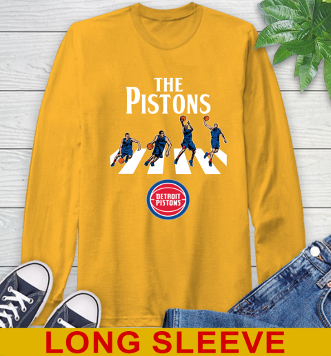 NBA Basketball Detroit Pistons The Beatles Rock Band Shirt Long Sleeve T-Shirt 2