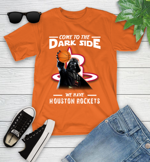NBA Come To The Dark Side We Have Houston Rockets Star Wars Darth Vader Basketball Youth T-Shirt 9
