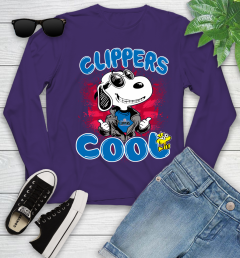 NBA Basketball LA Clippers Cool Snoopy Shirt Youth Long Sleeve 4
