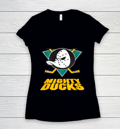 Ducks Arts Mighty Of Anaheim Hockey Funny Sports Lovers Women's V-Neck T-Shirt