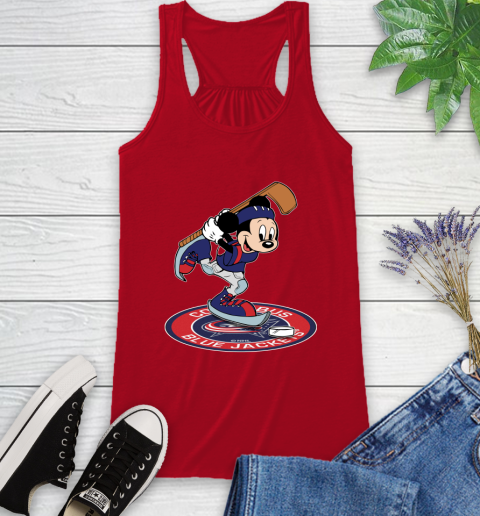 NHL Hockey Columbus Blue Jackets Cheerful Mickey Disney Shirt Racerback Tank 6