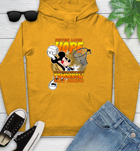 Dallas Mavericks NBA Basketball Mickey Disney Never Lose Hope Youth Hoodie 2