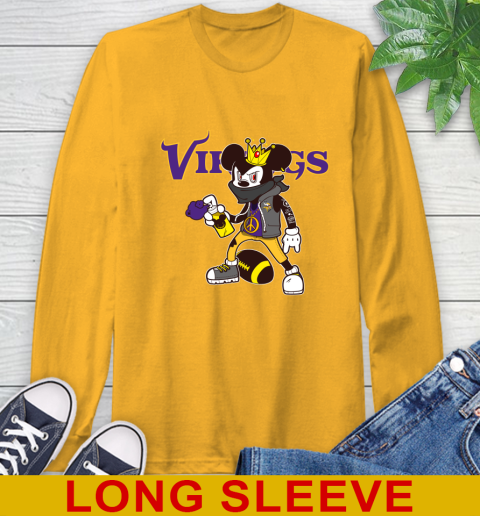 Minnesota Vikings NFL Football Mickey Peace Sign Sports Long Sleeve T-Shirt 3
