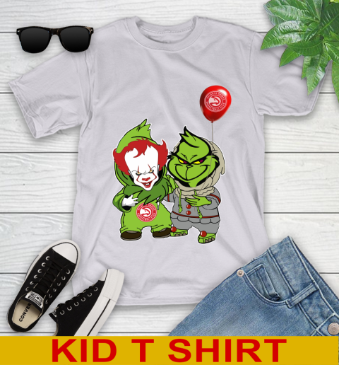 Atlanta Hawks Baby Pennywise Grinch Christmas NBA Basketball Youth T-Shirt 5