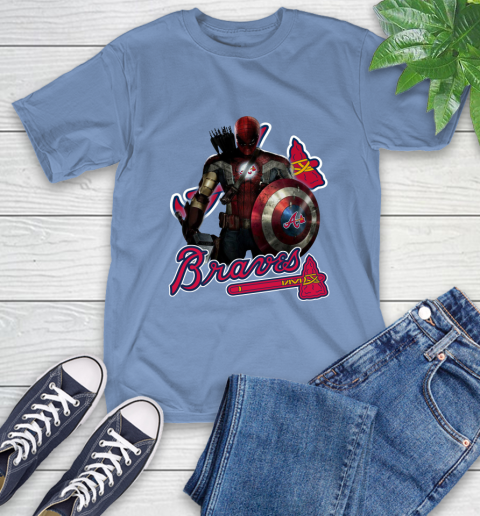 MLB Captain America Thor Spider Man Hawkeye Avengers Endgame Baseball Atlanta Braves T-Shirt 11