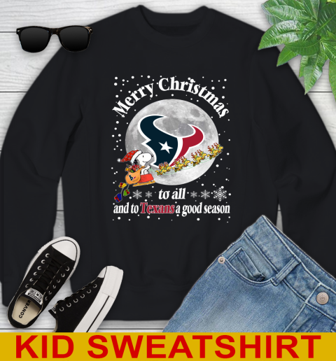Houston Texans Merry Christmas To All And To Texans A Good Season NFL Football Sports Youth Sweatshirt