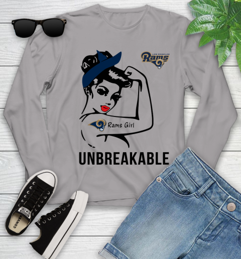 NFL Los Angeles Rams Girl Unbreakable Football Sports Youth Long Sleeve 3