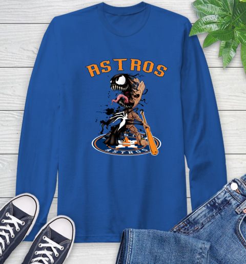 MLB Houston Astros Baseball Venom Groot Guardians Of The Galaxy Long Sleeve T-Shirt 9