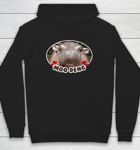Moo Deng Bouncy Pig in Thai Picture The Cute Baby Hippo Hoodie