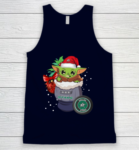 Dallas Stars Christmas Baby Yoda Star Wars Funny Happy NHL Tank Top 3