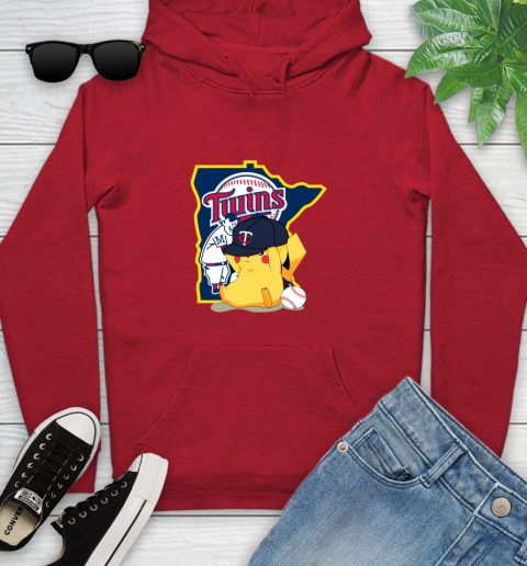 MLB Pikachu Baseball Sports Minnesota Twins Youth Hoodie 11